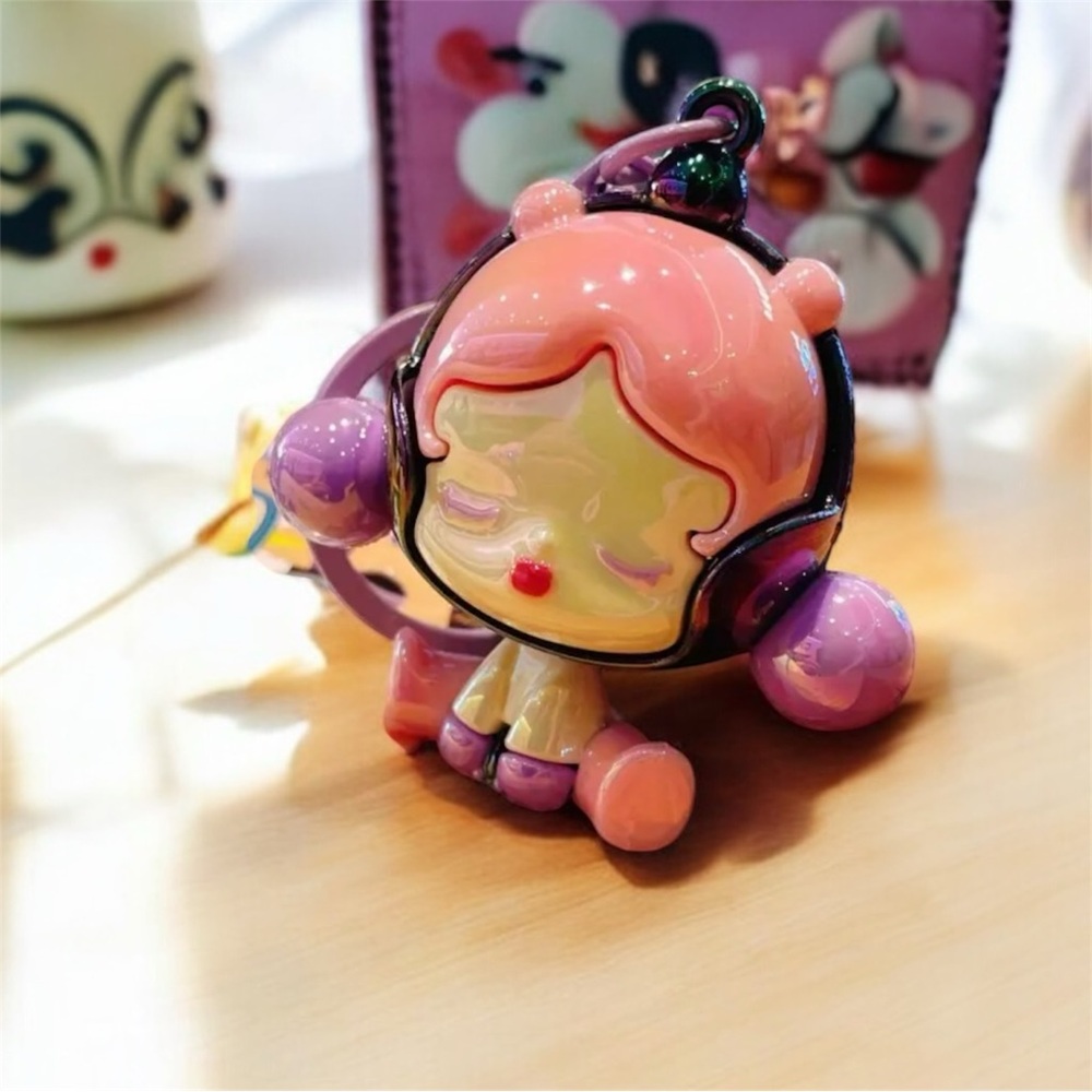 Adorable Pink and Purple Kissy Face Cartoon Bag Charm Keychain 🩷💜